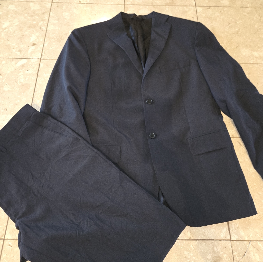 Maestrami New Men's Italian Navy Suit Eu52 42r 35" Waist Unhemmed